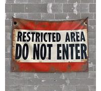 Tapestry for Bedroom Aesthetic Restricted Area: Unauthorized Personnel Keep Out Tapestry Vintage Decor Outdoor Bar Accessories Decor(75X100CM)