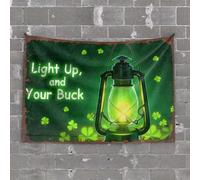 Tapestry for Bedroom Aesthetic Shining Bright: A Lucky Buck Lantern Adventure Tapestry Vintage Decor Outdoor Bar Accessories Decor(75X100CM)
