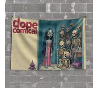 Tapestry for Bedroom Aesthetic Spooky Skeleton Gathering in The Hallway Tapestry Vintage Decor Outdoor Bar Accessories Decor(100X150CM)