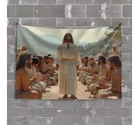 Tapestry for Bedroom Jesus and Disciples in The Wilderness Tapestry Men Cave Decor Dorm Decor(100X150CM)
