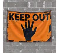 Tapestry for Bedroom Keep Out: Warning Sign with Hand Silhouette Tapestry Wall Decor Dorm Beer Decorations for Man Cave(100X150CM)