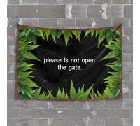 Tapestry for Bedroom Please Do Not Open: A Fern-Framed Warning Sign Tapestry Wall Decor Dorm Beer Decorations for Man Cave(100X150CM)