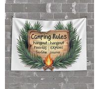 Tapestry for Men Campfire Tales: A Guide to Fun Camping Adventures with Friends Tapestry Bar Accessories Man Cave Dorm Decor(100X150CM)