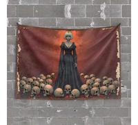 Tapestry for Men Dark Lady Amongst The Skulls: A Gothic Illustration Tapestry Bar Accessories Man Cave Dorm Decor(75X100CM)