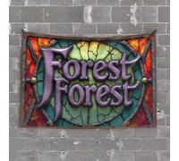 Tapestry for Men Stained Glass Forest: A Magical Adventure Tapestry Beer Decorations for Man Cave Tapestry Aesthetic(100X150CM)