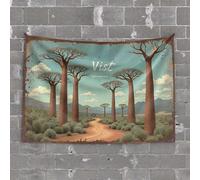 Tapestry for Men Vist: A Journey Through The Baobab Forest Tapestry Bar Accessories Man Cave Dorm Decor(100X150CM)