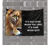 Tapestry for Wall Never Quit: The Lion's Message of Perseverance Tapestry Tapsterys Wall Bedroom Door Decor(100X150CM)