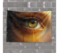 Tapestry for Walls A Close-Up of an Eye with Tears Streaming Down Tapestry Bedroom Accessories Room Stuff(100X150CM)