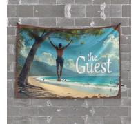 Tapestry for Walls Relaxing On The Beach: The Guest'S Escape Tapestry Wall Decor Dorm Beer Decor(75X100CM)