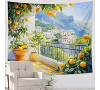 Tapestry Grove Sunny Citrus Bohemian Spring And Summer Accents Tapestries Soft Wall Hanging Decoration Wall Tapestry For Family Living Room Bedroom 130X152CM
