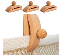 Tapestry Hangers for Wall - 4-Piece Modern Wooden Clips, Adjustable Wooden Wall Hanging Rod with Hooks, Decor Display Bar for Macrame, Art, Fabric, Posters, Walls Decor| Easy to Install, Removable