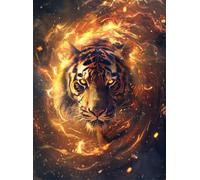 Tapestry Kit Cartoon Tiger Animal Cross Stitch Knotted Rug,Diy Crochet Tapestry For Beginners,Adult And Teenager Embroidery Set Latch Hook Kits Rugs 23x35in