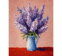 Tapestry Kits Latch Hook Carpet Kits for Adults Lavender Bouquet in Vase 15X20In/52X38Cm DIY Latch Hook Rug Kits for Kids,Crochet Kit for Beginners,Rug Making Kits with Printed Canvas