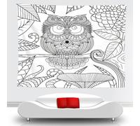 Tapestry Leaf Black Owl Wall Tapestry Bedroom Polyester Fabric Washable Reusable Tapestries for Dorm Office Living Room Home Decor Aesthetic Wall Hanging 150x130 cm
