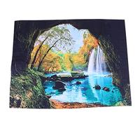 Tapestry Mountain Cave River Landscape Pattern Tapestry Waterfall Landscape Wall Hanging Tapestries Wall Blanket for Home Office Dorm Indoor and Outdoor Decoration(200 * 150cm)