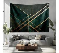 Tapestry Poster Abstract Geometric Lines Tapestry Funny Banner Home Decor Tapestries Dark Green Tapestries for Bedroom College Dorm Window Designs Art Wall 80in x 60in