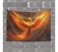 Tapestry Wall Art Phoenix Rising: A Fiery Legend Reborn Tapestry Man Cave Decor and Accessories Room Stuff(75X100CM)