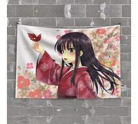 Tapestry Wall Art Red Kimono with Cherry Blossoms Tapestry Man Cave Decor and Accessories Room Stuff(75X100CM)