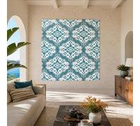 Tapestry Wall Decor for Bedroom Living Room, Custom Tapestries Horizontal/Vertical Hang, 100 x 150 cm,Retro Geometric Green, White, Gray,