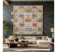 Tapestry Wall Decor for Bedroom Living Room, Custom Tapestries Horizontal/Vertical Hang, 100 x 150 cm,Retro Vintage Floral Abstract Red Yellow Blue Beige Brown White,