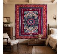Tapestry Wall Decor for Bedroom Living Room, Custom Tapestries Horizontal/Vertical Hang, 100 x 150 cm,Retro Floral Red Blue Pink Orange Purple Beige,
