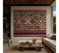 Tapestry Wall Decor for Bedroom Living Room, Custom Tapestries Horizontal/Vertical Hang, 100 x 150 cm,Retro Geometric Floral Red, Blue, Green, Beige, Brown,