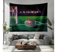 Tapestry Wall Hanging 80in x 60in, Multicolor Fabric Aesthetic Tapestries, Art Hanging Cloth for Living Room College Dorm, Cartoon Football Match Bedroom Decor Wall Tapestry