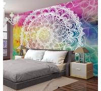 Tapestry Wall Hanging Abstract mandala Wall Hanging Trippy purple-green Tapestries for Bedroom Line Art Room Decor Twin Bedspread Meditation Yoga Mat Rug-70x100cm