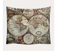 Tapestry Wall Hanging Art Decor Print Fabric Vintage World Map 200x150cm Tapestry Garden Tapestry Psychedelic Wall Tapestry Home Decorations for Living Room, Bedroom Dorm Decor 80x60inch