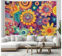 Tapestry Wall Hanging, Flowers, Mandalas Walls Art Psychedelic elements Wall Home Decor for Bedroom, Dorm, College, Living Room, 70x100cm