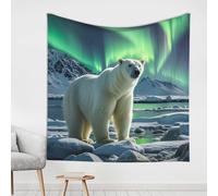 Tapestry Wall Hanging for Bedroom Aesthetic Wall Mural Tapestries 150x150 cm Art Backdrop Polar Bears Northern Lights Tapestries Landscape Poster Tapestry for Living Room Dorm Office Home Decor