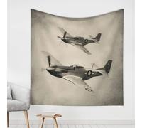 Tapestry Wall Hanging for Bedroom Aesthetic Wall Mural Tapestries 150x150 cm Art Backdrop World War 2 Aircraft Airplane Tapestries Landscape Poster Tapestry for Living Room Dorm Office Home Decor