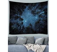 Tapestry Wall Hanging Forest Night Scene Stars, Galaxy Psychedelic, Awesocrafts Tapestries for Bedroom College Dorm Living Room Wall Decor Art (Forest, 59x79 inch)