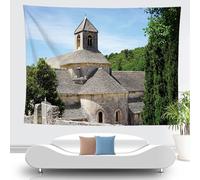 Tapestry Wall Hanging Gray Buildings Tapestries Polyester Fabric Washable for Cafe Dining Room Living Room Background School Dormitory Bedroom Wall Decor 200x150 cm