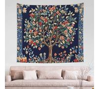 Tapestry Wall Hanging, Happy Tree 30x40 Inch Poster Tapestries Hippie Tapestry Aesthetic Wall Hanging Cloth Art Print for Festival Party Celebration Home Bedroom Living Room Dorm Decor 75x100cm U4167