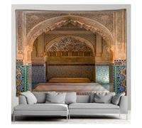 Tapestry wall hanging Tapestry Wall Hanging Moroccan Architectural Tapestry Retro Islamic Geometric Pattern Wall Decor Mural for Bedroom, Living Room, Dorm For Bedroom Livingroom Dormitory(3330SD-GT,W