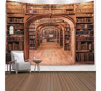 Tapestry Wall Hangings, Morbuy 3D Bookshelf Background Decor Art Home Bedroom Living Room Dorm Tapestries Creative Christmas Gift (Library,95x73cm)