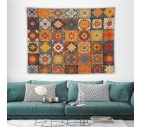 Tapestry Wide Wall Hanging Group of Moroccan Geometric Tapestry Soft Lightweight Wall Blanket Funny Tapestry Aesthetic Background Wall Art Home Decor Vintage Mural for Bedroom Dorm Living Room 60"x80