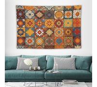 Tapestry Wide Wall Hanging Group of Moroccan Geometric Tapestry Soft Lightweight Wall Blanket Funny Tapestry Aesthetic Background Wall Art Home Decor Vintage Mural for Bedroom Dorm Living Room 60"x90