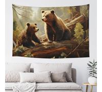 Tapestry Wide Wall Hanging Tapestries Lightweight Art Wall Blanket Cute Bears Play in The Tree Tapestry Vintage Mural Home Decor Aesthetic Tapestries for Bedroom Dorm Living Room 60x40 Inch