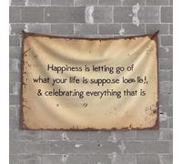 Tapestry With Words Happiness Is Letting Go Of What Your Life Is Supposed To Be. Tapestry Tapsterys Wall Wall Decor For Dorm(100X150CM)