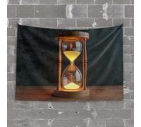 Tapestry with Words Hourglass with Changing Faces Inside Tapestry Garage Accessories for Man Cave Cool Room Accessor(75X100CM)