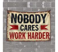 Tapestry With Words Nobody Cares Work Harder. Tapestry Man Cave Rules Funny Home Decor(100X150CM)