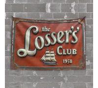 Tapestry with Words Vintage 'The Losser'S Club' Sign with Sailing Ship Emblem Tapestry Flags for Room Teen Wall Tapestry College(100X150CM)