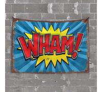 Tapestry with Words Wham! Comic Book Action Blast Tapestry Tapestry Wall Art Funny Bedroom Decor(100X150CM)