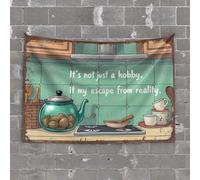 Tapestrys Escape Into Comfort: A Cozy Kitchen Retreat Tapestry Ceiling Decor Man Cave Decorations(75X100CM)