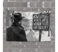 Tapestrys How Long Until Women Vote for Liberty? Tapestry Funny Patio Decor Backyard Bar Decor(100X150CM)