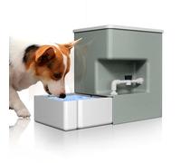Tapeta Automatic Pet Water Dispenser 8L Gravity Waterer Ultra Quiet Top Fill Water Bowls for Cats Puppies Large Dogs No Spill Water Feeder Algae-Free 2.11Gal(White, green, and white)