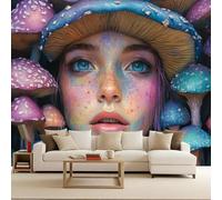 Tapete 3D Colorful Girl, Tapete 3D Mushroom 300X256Cm 3D Decorative Murale Art Modern Photomurals Restyling Living Room Bedroom Kids Room Apply