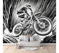 Tapete 3D Motorcycle, Mural 3D Modern Art Sports 150x105cm Quick DIY Creative Poster Modern Photomurals Giant Backdrop Bedroom Living Room Kids Room